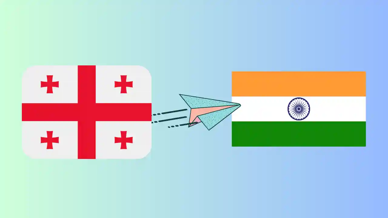 Georgia To India Country Flag Image | Indian Visa For Georgian Citizens