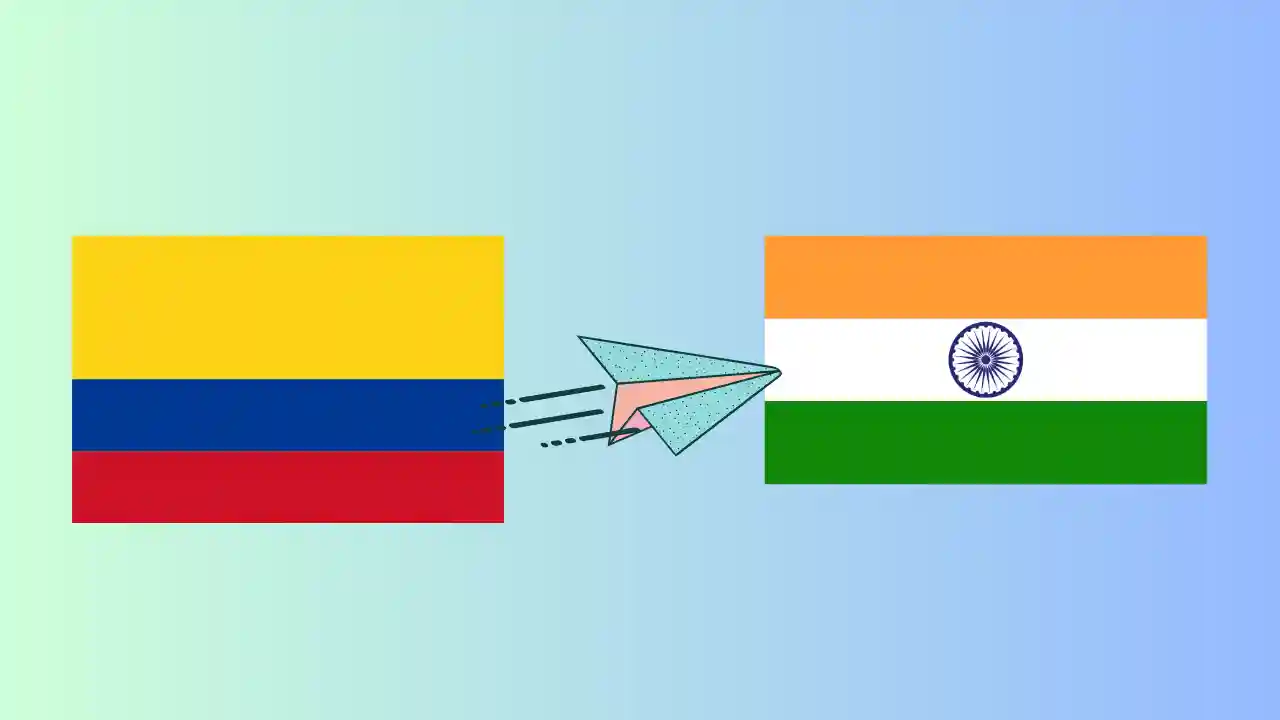 Colombia To India Country Flag Image | Indian Visa for Colombia Citizens