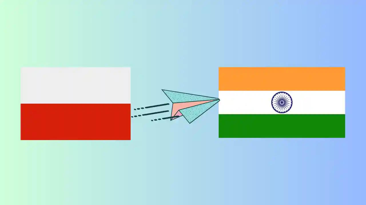 Poland To India Country Flag Image | India Visa For Polish Citizens | Indian Visa Requirements For Polish Citizens